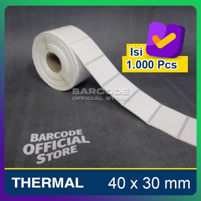 

Label sticker barcode 40x30mm 1line 1000pcs thermal gap2mm core1" -TMA69