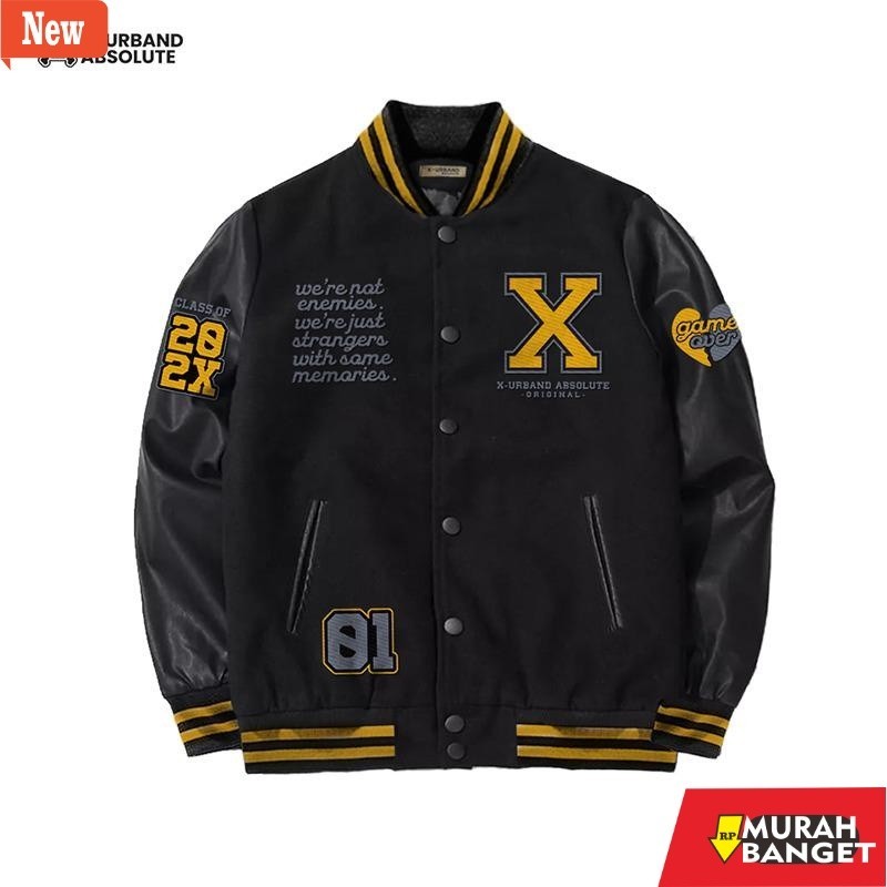 jaket kulit pria garut Dhozen Jaket Baseball Varsity Original