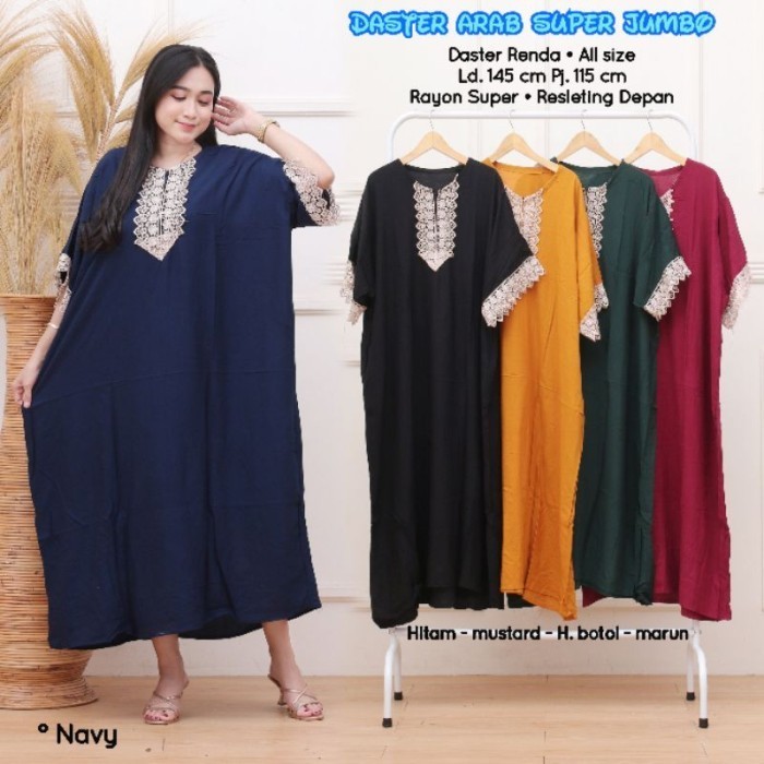 Daster Renda Arab Jumbo XXXL - Daster Arab Renda, Mustard