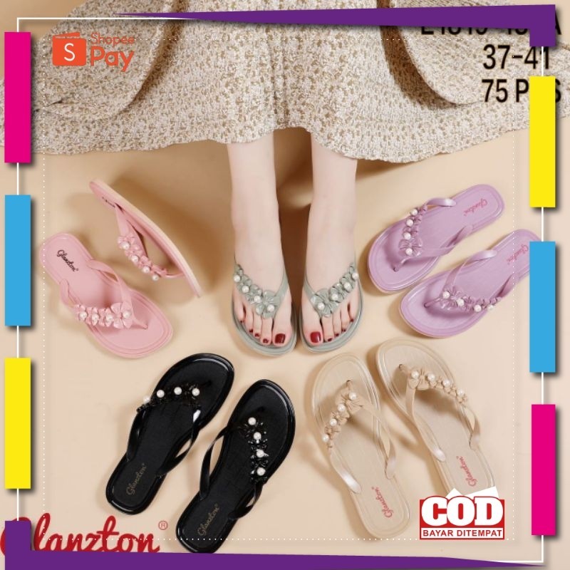 [PREMIUM ORIGINAL] Sandal Jepit Jelly Wanita Glanzton Karet Import 1819-138A
