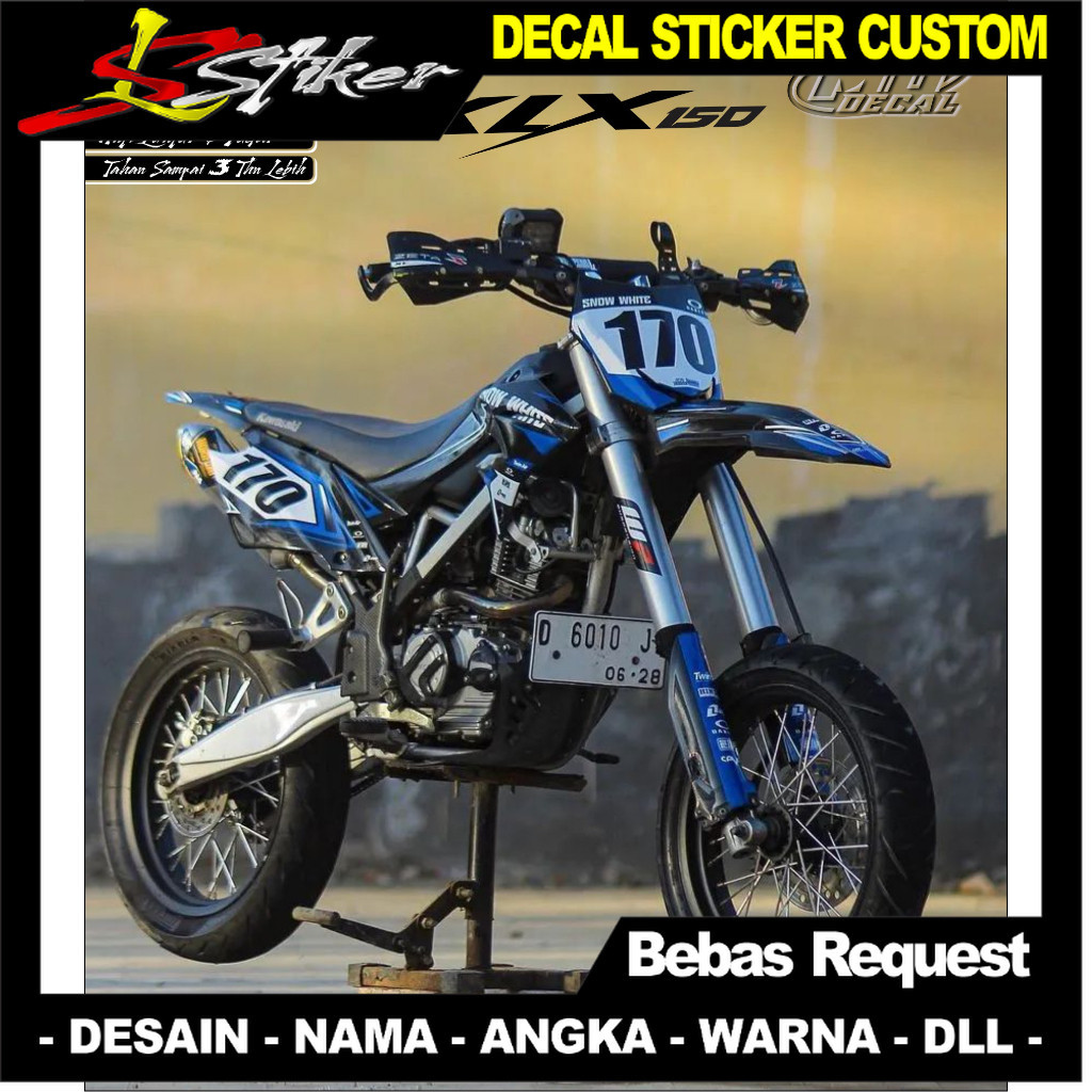 0012 STICKER DECAL KLX 150 BF FULL BODY BEBAS REQUEST DESAIN TERBARU - STIKER VARIASI KLX BF TERBARU