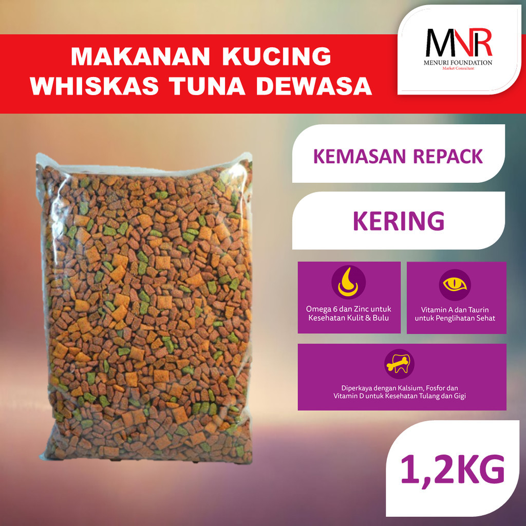 | Menuri Pets | MAKANAN . Kucing | WHISKAS 1,2KG Tuna adult Repack. |