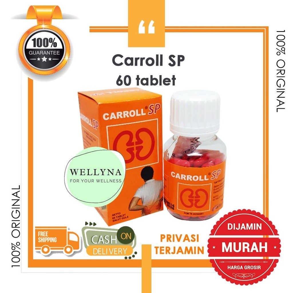 Carroll SP 60 Tablet Obat Sakit Otot Pinggang & Pegal Carol SP Karol Super Pil Ginjal