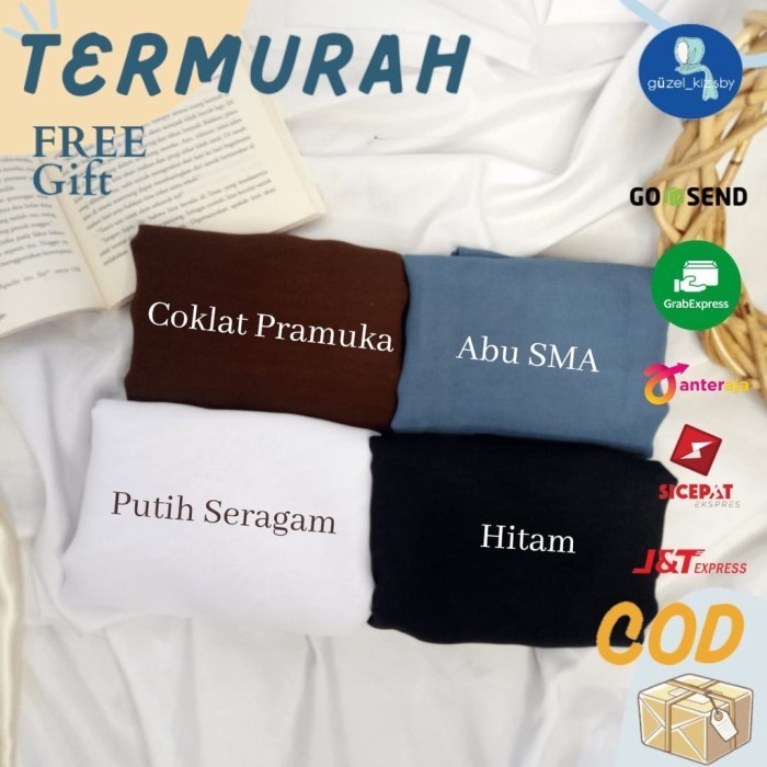 Kerudung/Jilbab/Hijab/Krudung Sekolah/Segiempat Polos/Segi Empat/Putih