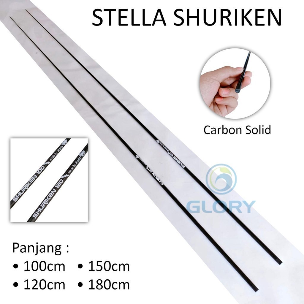 Stella Shuriken 100cm 120cm Blank Ujung Carbon Solid Buat Atasan Joran Bahan Pucukan Pancing Action 