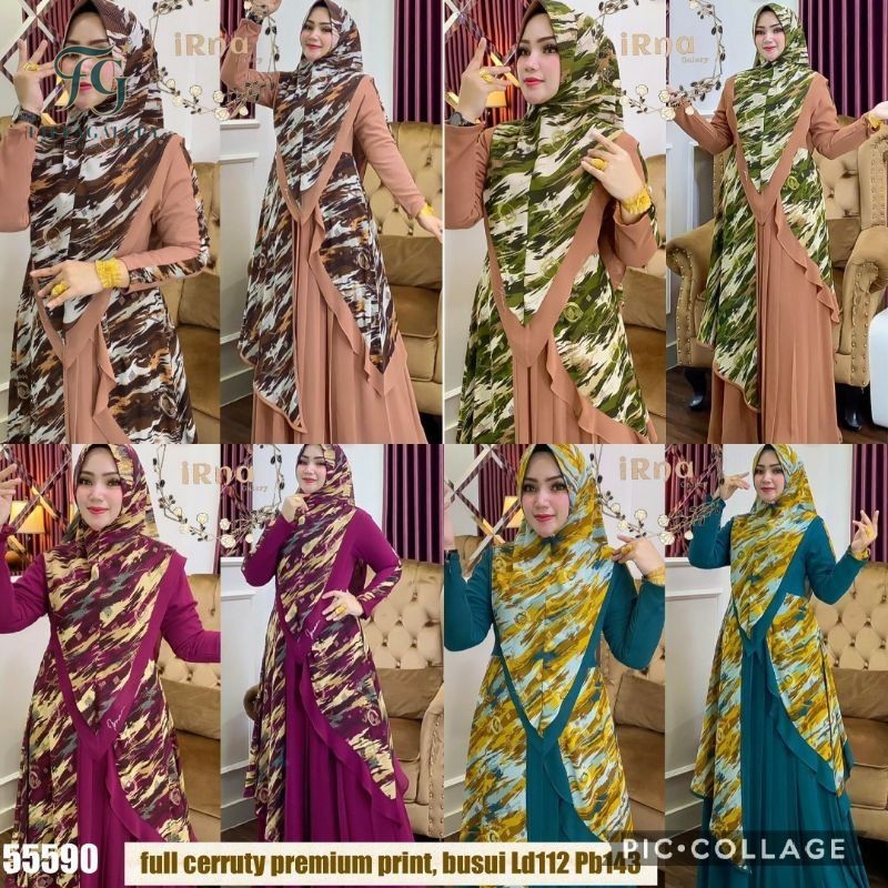 syar'i by irna galery /Gamis + khimar/set syari/gamis pengajian/gamis kondangan/gamis nikahan