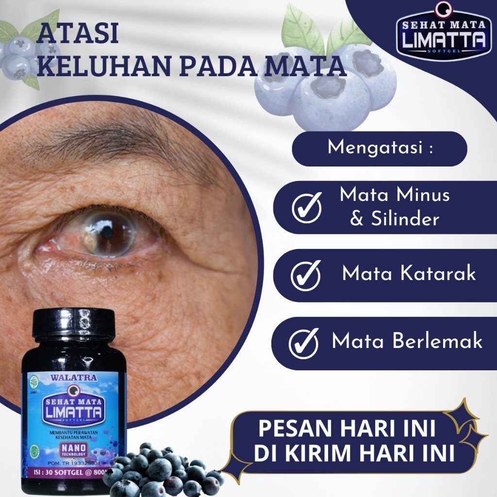 Limatta Softgel - Obat Katarak, Obat herbal Mata katarak, Penglihatan kabur / Buram, Obat Mata Katar