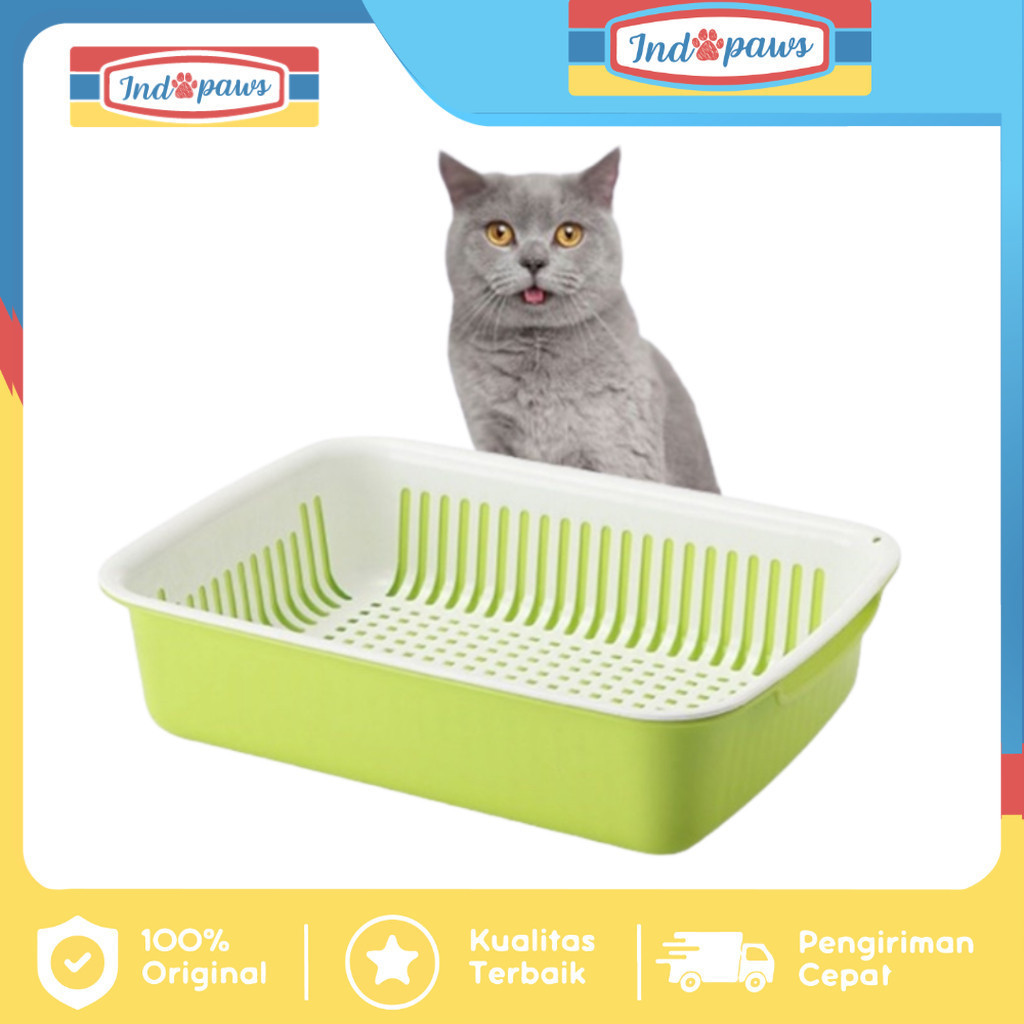 CAT LITTER BOX EKONOMIS TEMPAT PASIR TOFU CAT  - TEMPAT BAK BASKOM PASIR KOTORAN HEWAN KUCING ANJING