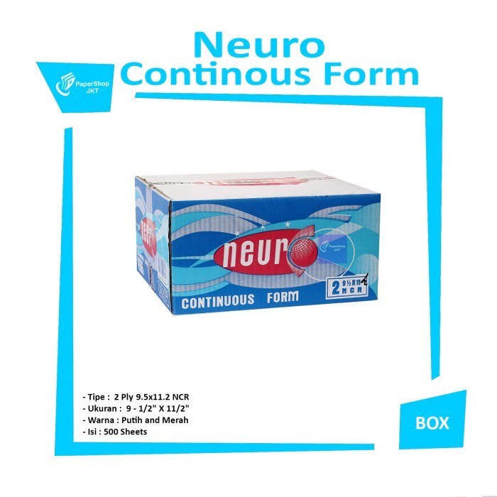 

promo ✨ -Continous Form 91/2 x 11 2 Ply/2 ( K2/2 Neuro ) NCR / Kertas Komputer