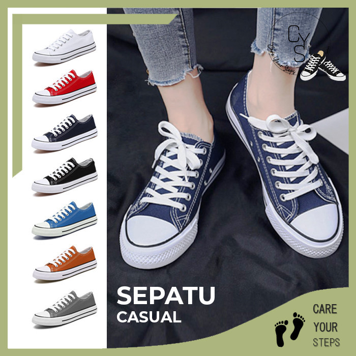 PROMO CYS Sepatu Sneakers Wanita Sepatu Kasual Kanvas Korea Style Sepatu Sekolah Cewek SPT 06