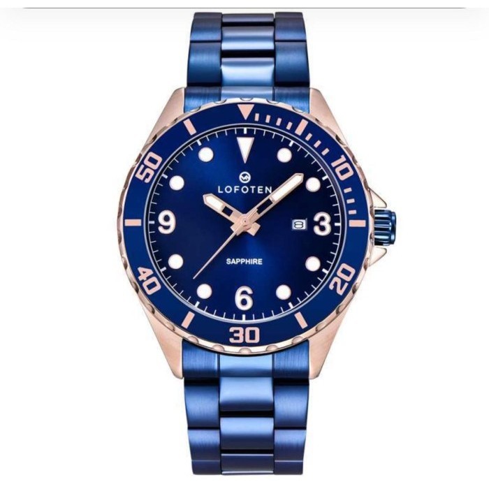 Jam Tangan Lofoten F-6513M Stainless Steel Strap - rose blue