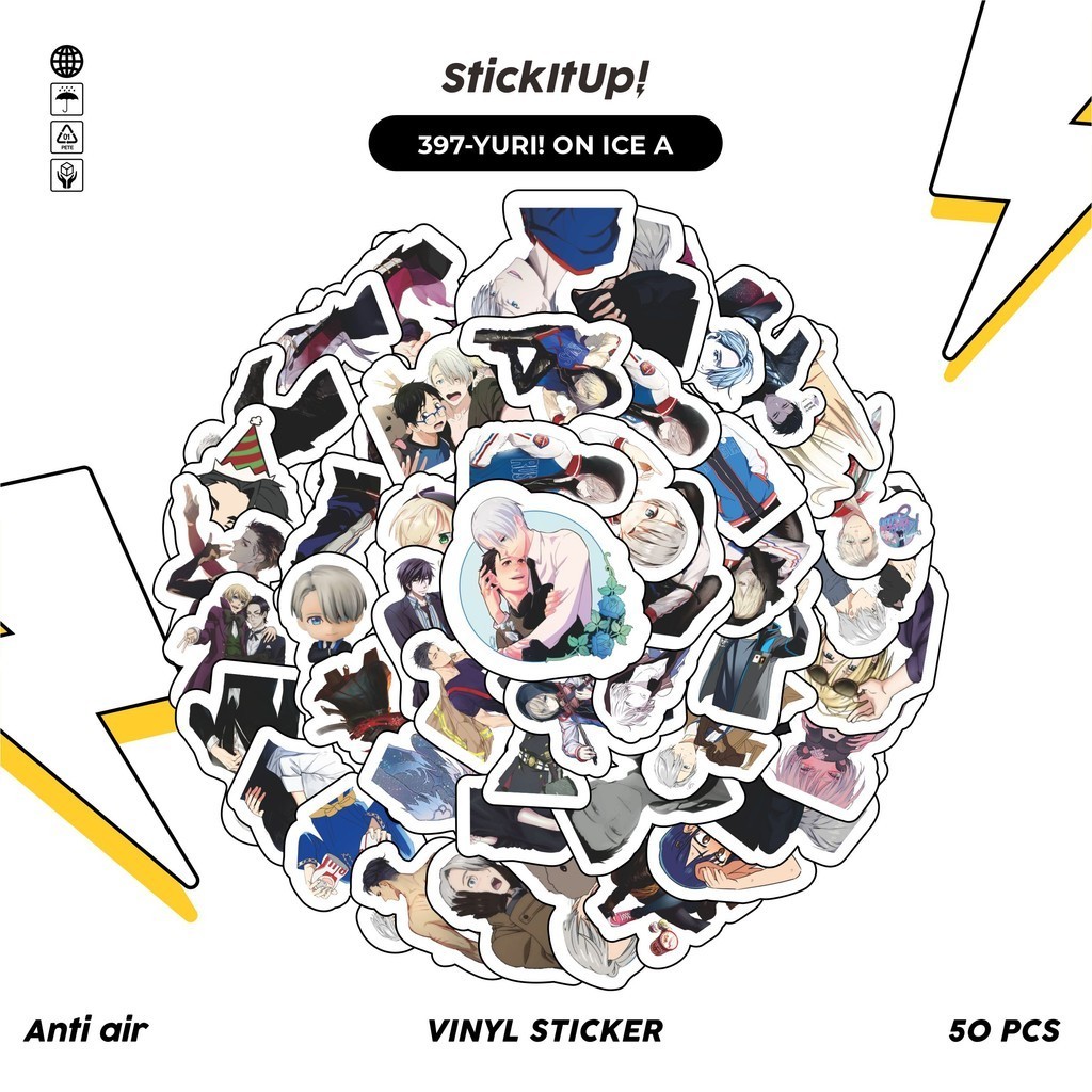 

COD✨ 50 Pcs Stiker Pack Motif Anime Yuri! one ice Lucu Aesthetic Vynil Waterproof untuk Freebies Sticker Buku Journal Casing HP Laptop