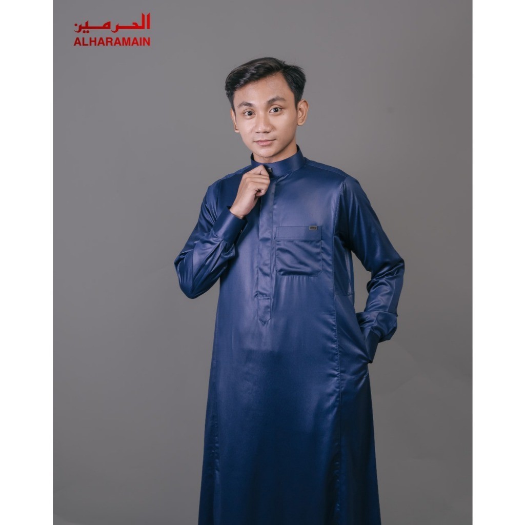 AL Haramain Jubah / Gamis Pria Remaja & Dewasa Premium Resleting Poly (05) | Coklat Tua | Coklat Gol