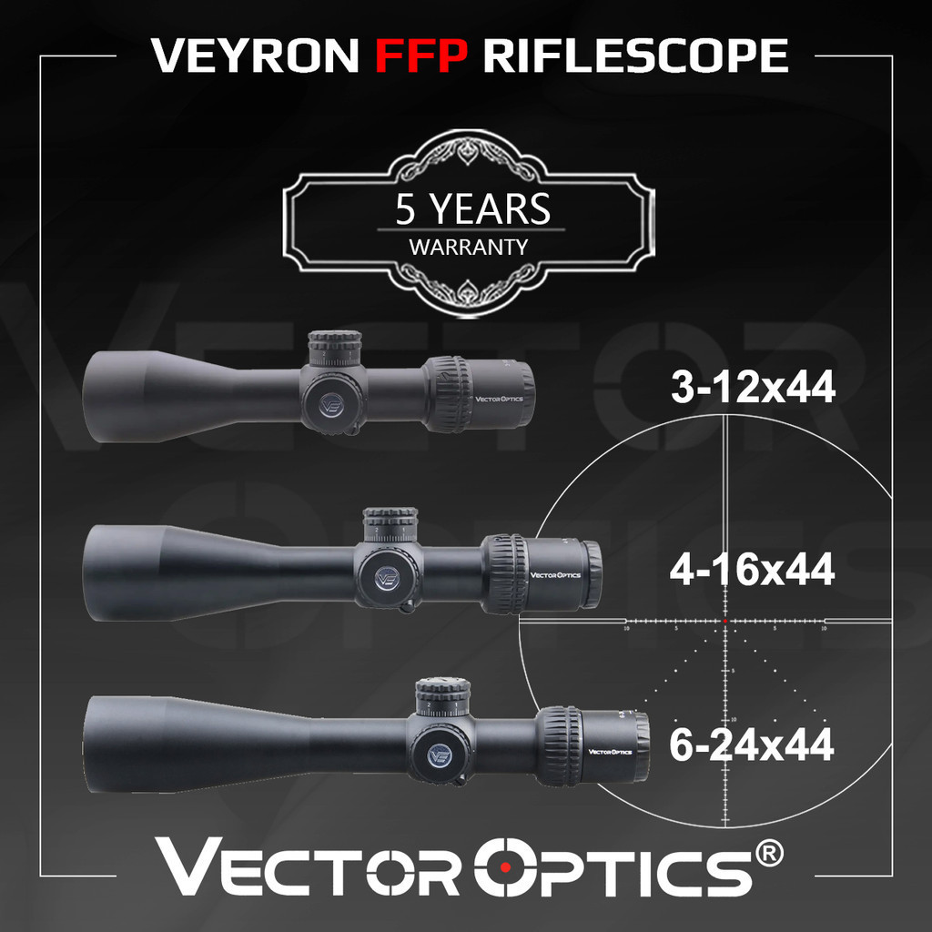Vector Optics Veyron 3-12x44 4-16x44 6-24x44 FFP Riflescope Ultra Short Compact Design For Air Guns 