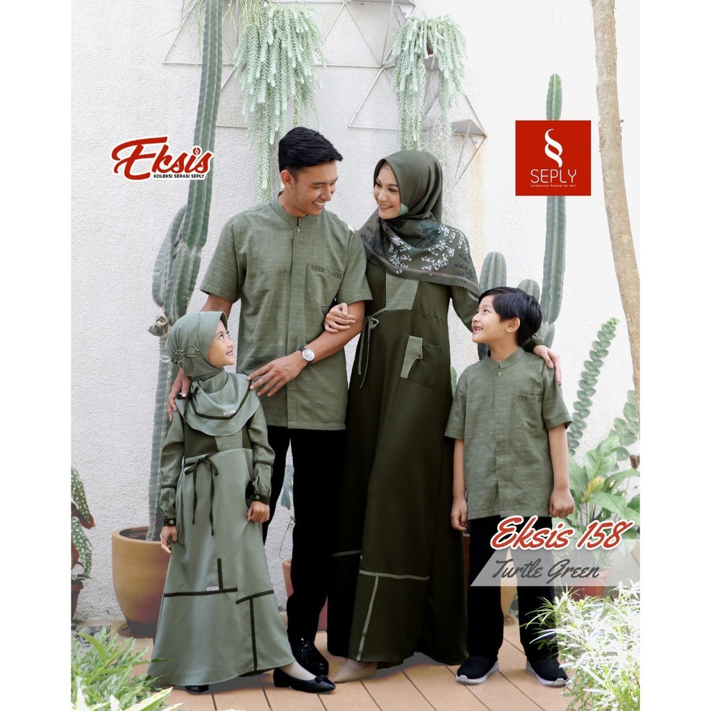 SEPLY Baju Couple Keluarga Kondangan EKSIS 158 Turtle Green