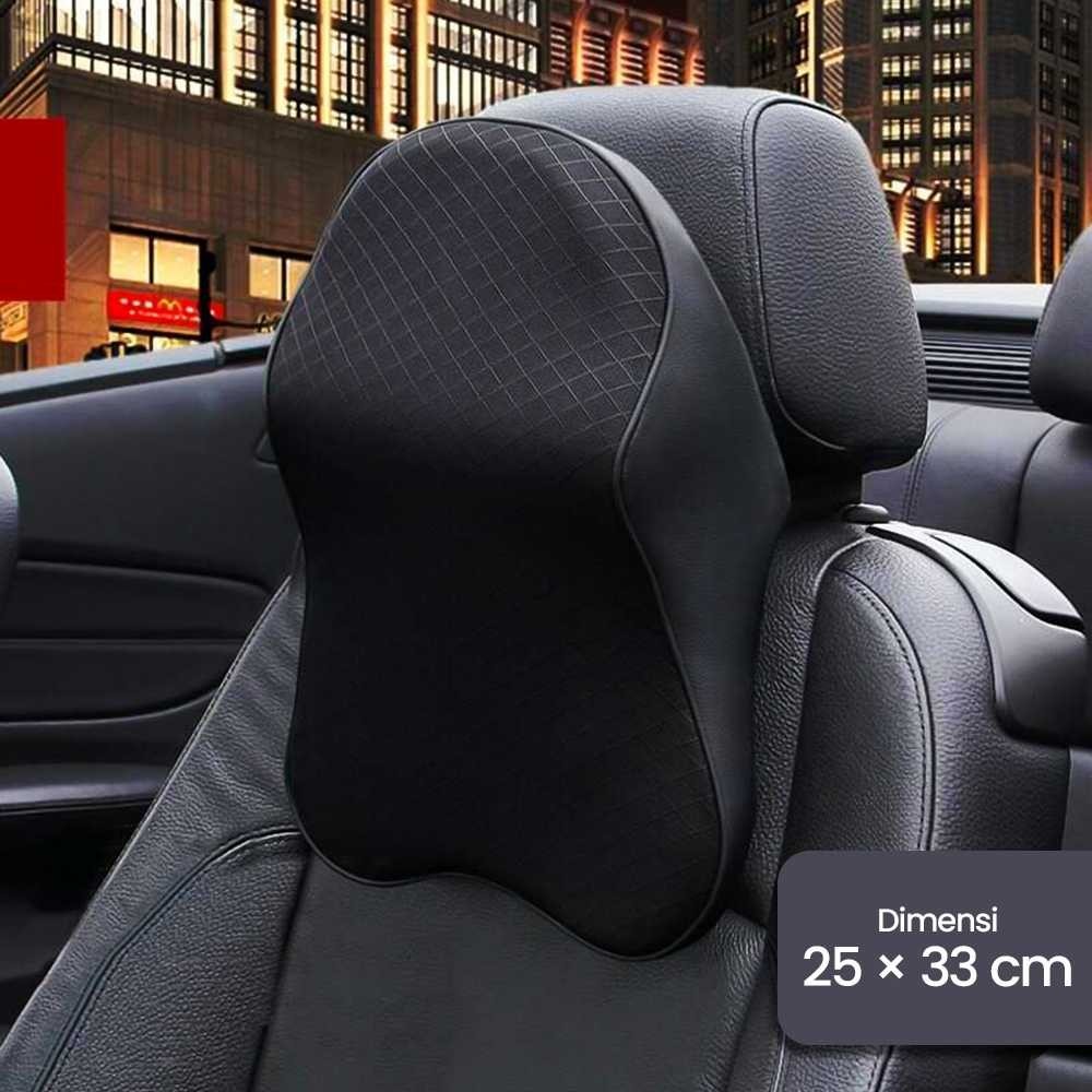 Bantal Leher Kursi Mobil Memory Sandaran Kepala Bantal Leher Busa