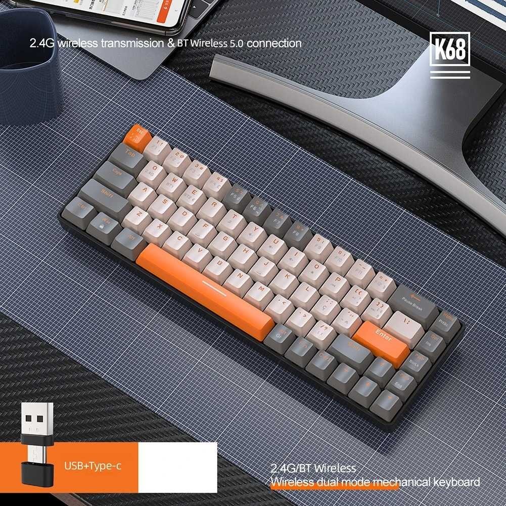 ZIYOULANG Keyboard Gaming Mechanical Wireless Bluetooth 2.4G - K68 - AH