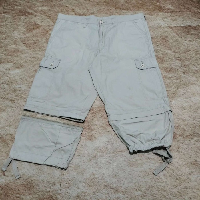 celana cargo UNIQLO 3/4 resletting lutut bisa pendek short cargo pants pria big size jumbo 38
