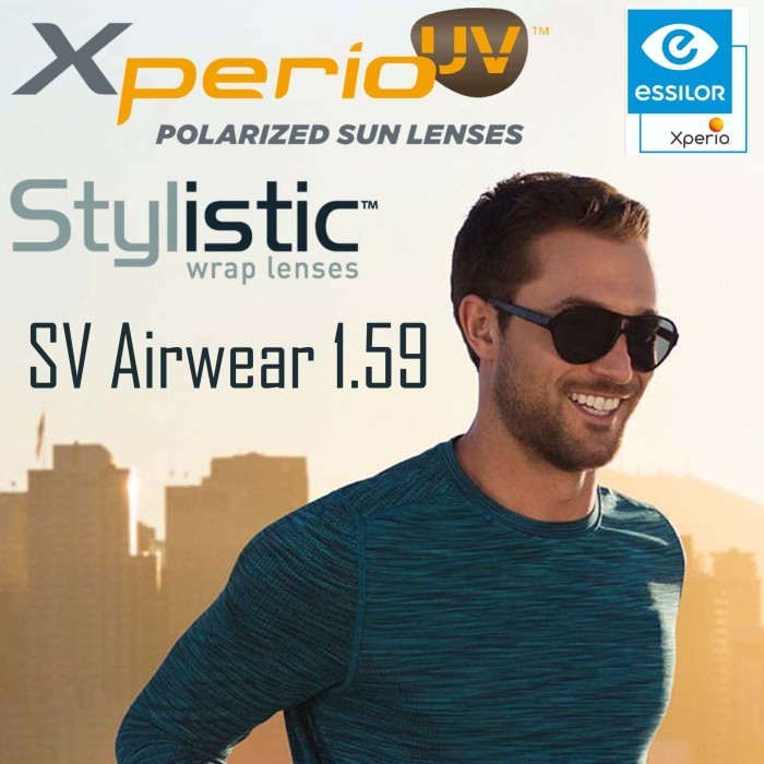 Lensa Essilor SV Stylistic Airwear 1.59 Xperio Crizal Rock / Sapphire