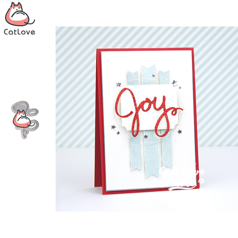 

JOY Letter Celebrate Metal Cutting Dies Scrapbooking Stencil Decorative Craft Embossing Die Cuts Card Making New Dies For 2019