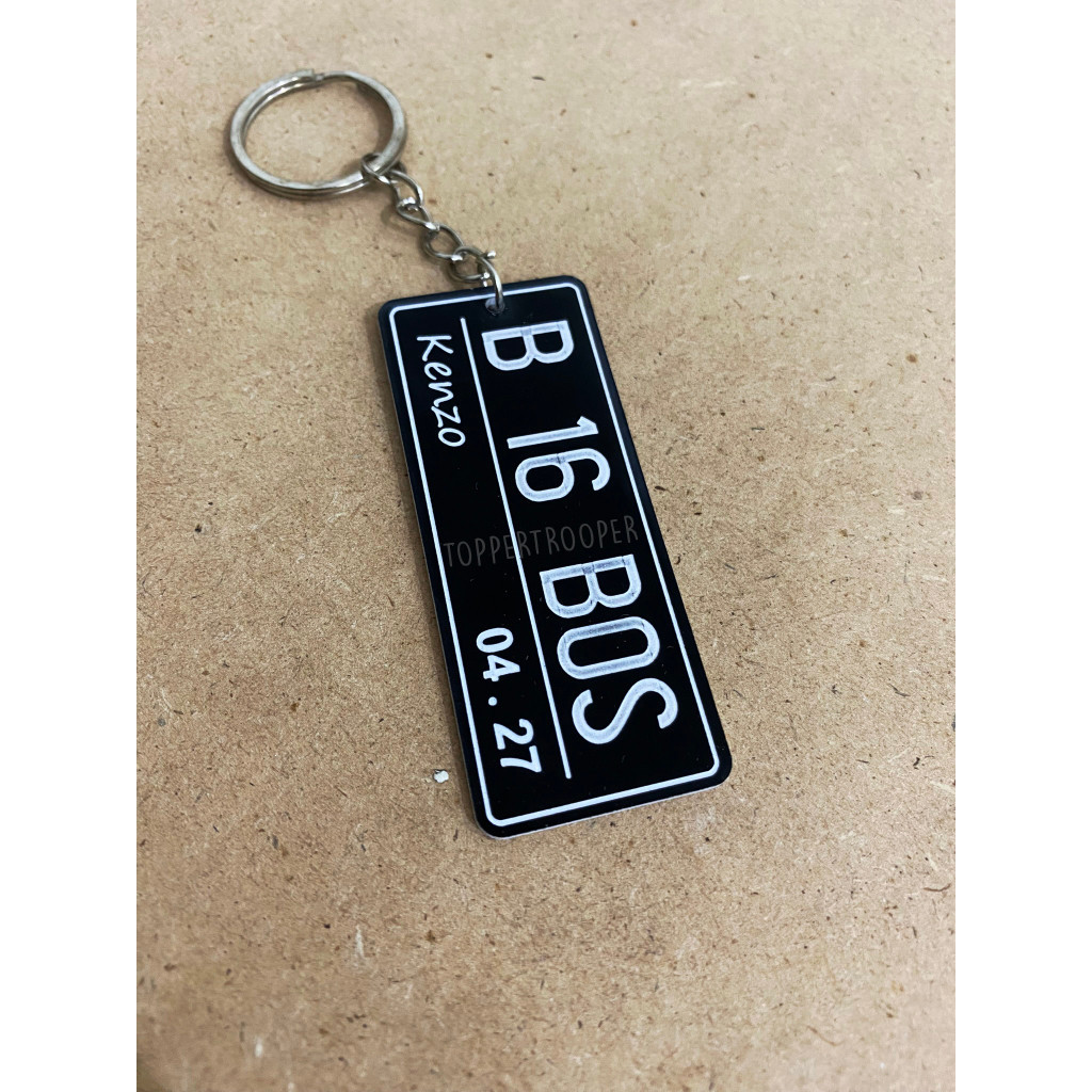 Custom Gantungan Kunci Plat Nomor Mobil Motor Akrilik Keychain Acrylic | Gantungan kunci model plat 