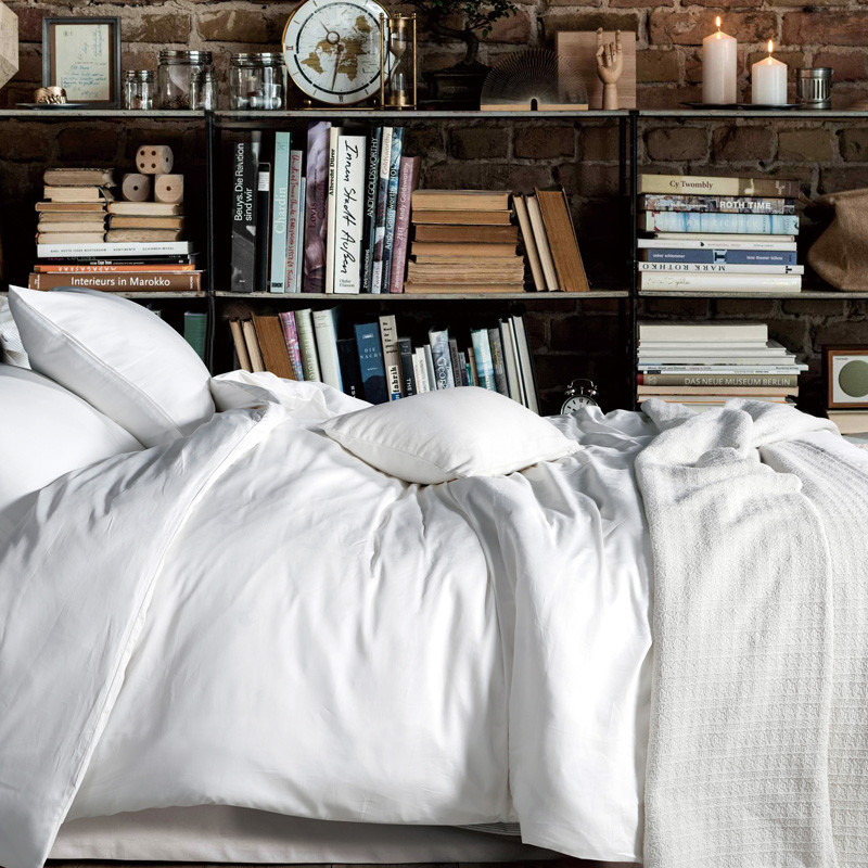 8 PCs 1000 TC 100% Egyptian Cotton Bedding Set Fitted Sheet Duvet Cove Pillowcases Super K Size Whit