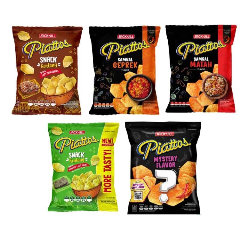 

PIATTOS Snack Kentang 68 gr Sambal matah rumput laut sambal geprek Sapi Panggang