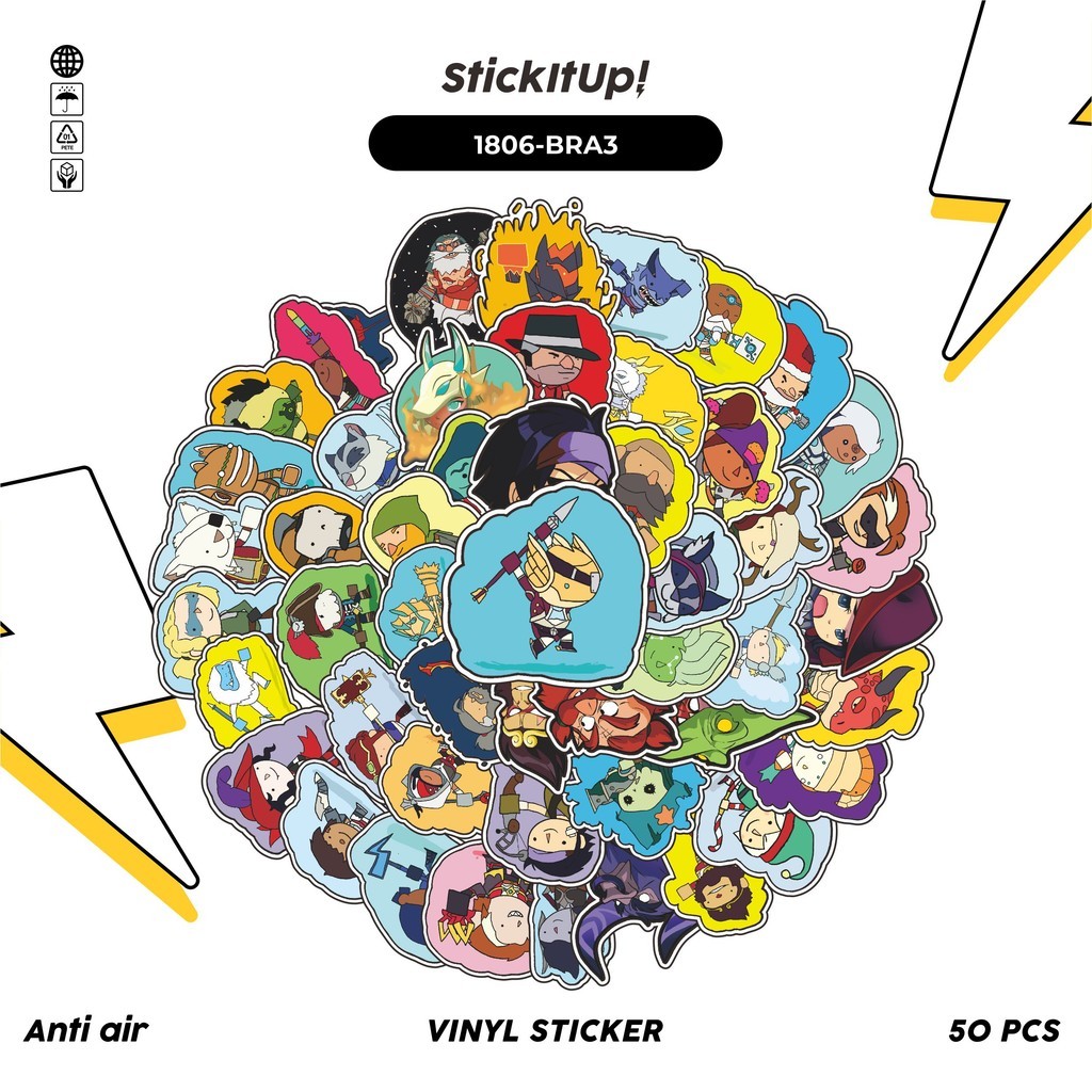 

COD✨ 50 Pcs Stiker BRAWLHALL4 CHARACTER MIX 03 Lucu Anti Air Untuk Dekorasi Notebook Sepeda Skateboard Handphone DIY