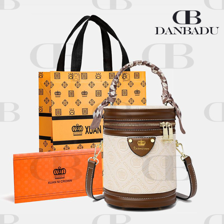 DANBADU Tas Sling Bag Tabung Wanita Cantik Mewah Xuan Ni Crown