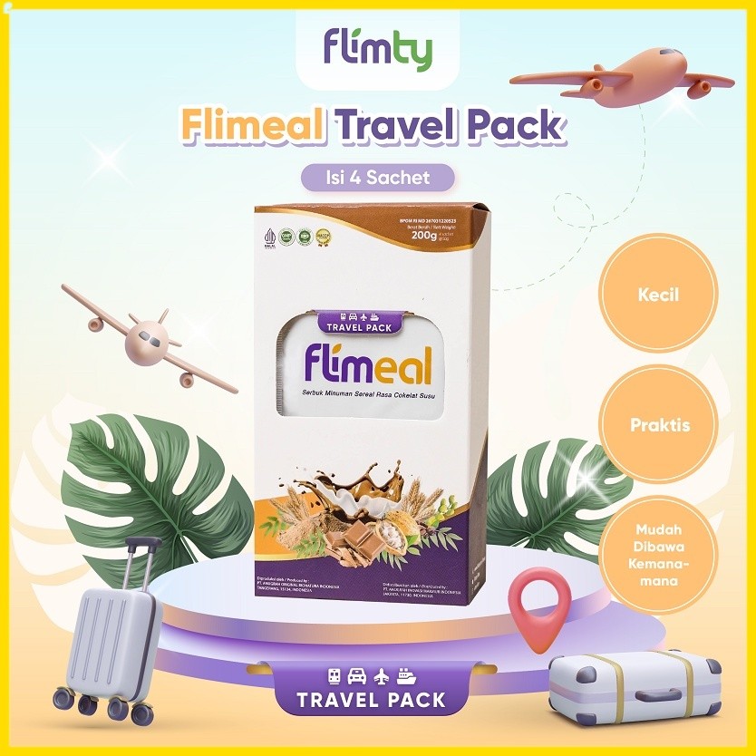 

Flimeal (Meal Replacement) Travel Pack (isi 4 Sachet) - Coklat Susu Kefas Store