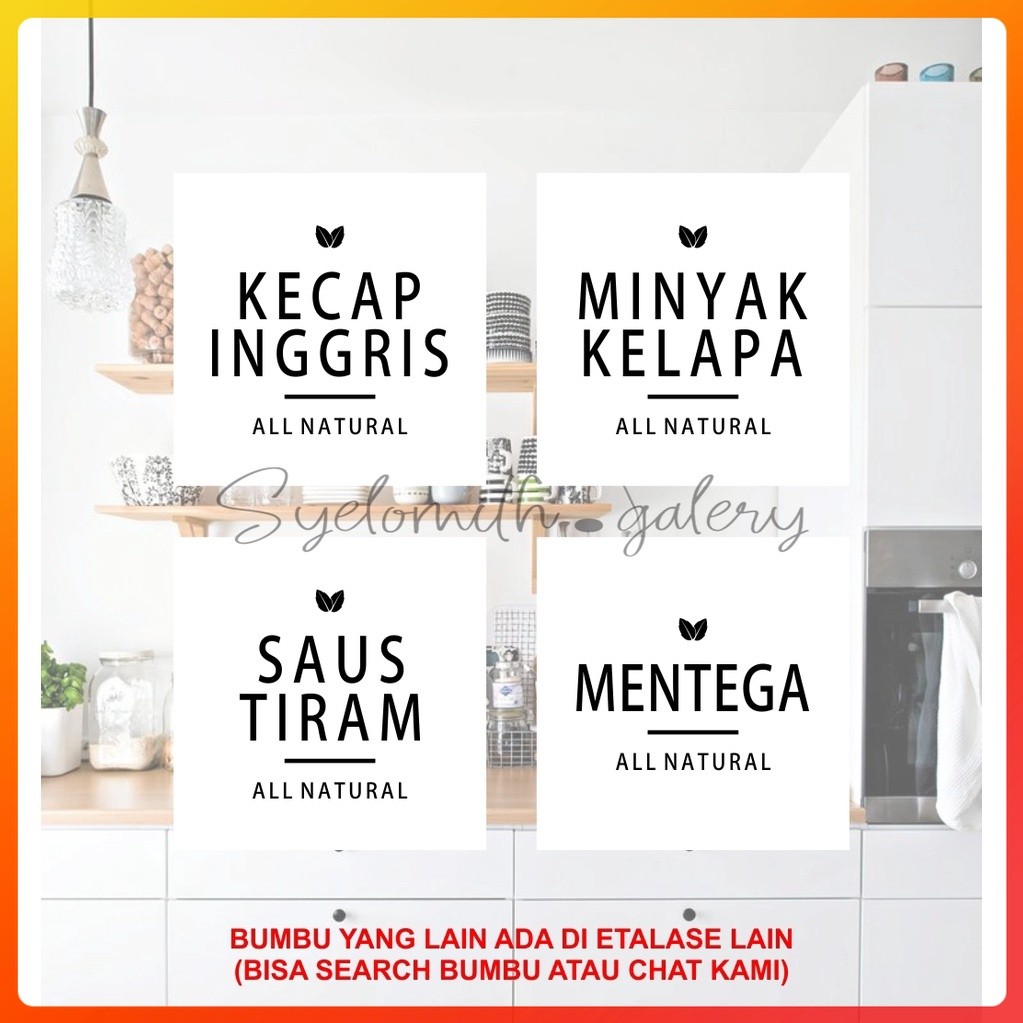 

Stiker Label Bumbu Waterproof All Natural 5X5Cm - Colorfulolshop 12