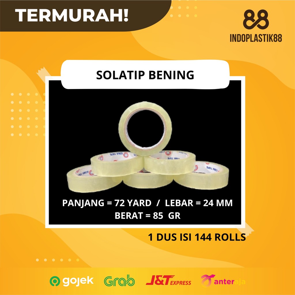 SOLATIP BENING SEDANG UK 24MM X 72Y / SOLATIP BUNGKUS KADO / SOLATIP SERBA GUNA