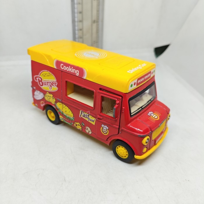 BDD Mainan Mobil Diecast Dining Fast Food Foodtruck Light & Sound Pullback Toy