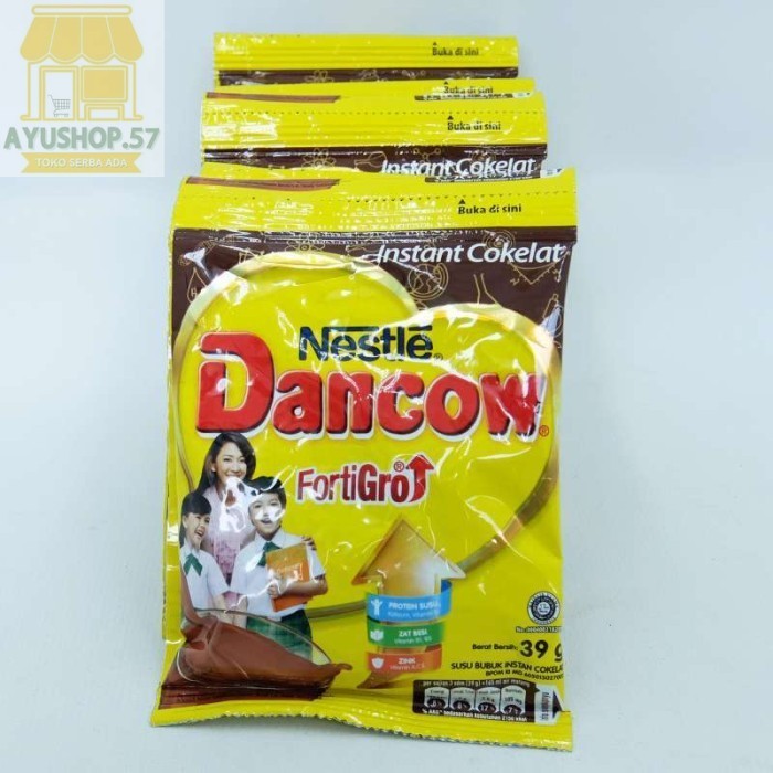 

Dancow Fortigro Coklat 1 Renceng [ 39 g 10 sachet ] - AYUSHOP57
