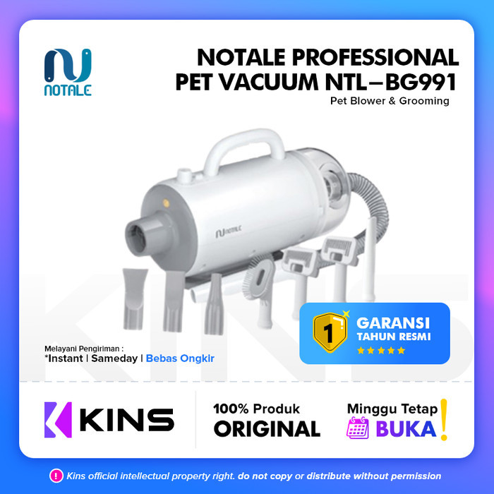 Notale Professional Pet Blower & Grooming Vacuum Anjing Kucing