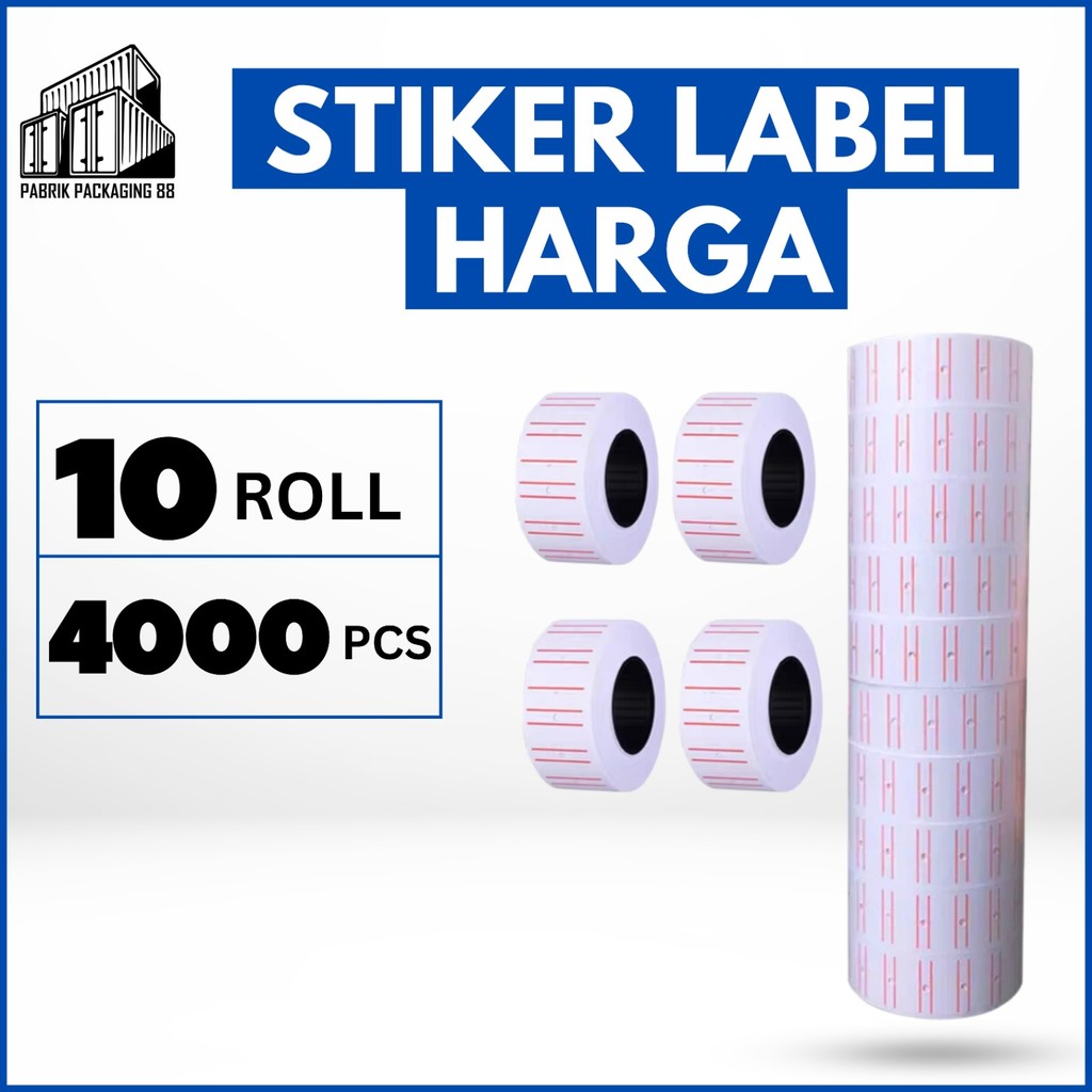 

Kertas Label Harga Refill Price Tag Roll 400 PCS 1 Line isi 10 Penanda Harga Bungkus Makanan