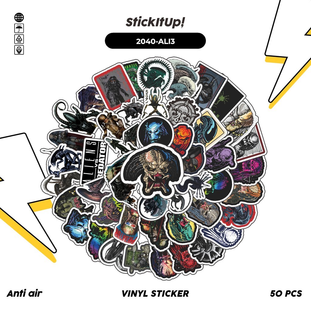 

COD✨ 50 Pcs Stiker MOVIE SERIES ALIEN VS PREDATOR CHAR MIX 03 Lucu Anti Air Untuk Dekorasi Notebook Sepeda Skateboard Handphone DIY
