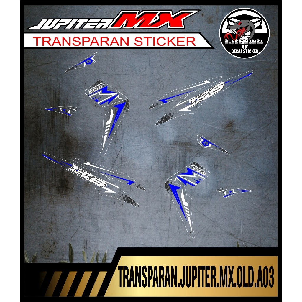 Striping  TRANSPARAN JUPITER MX OLD STICKER TRANSPARAN YAMAHA JUPITER MX OLD code A03