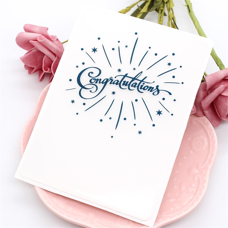 

KSCRAFT Congratutations Plastic Embossing Folders for DIY Scrapbooking Paper Craft/Card Making Decoration Supplies