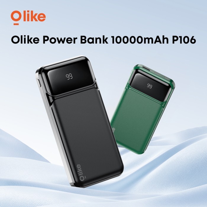 POWERBANK 10000mAh 5V 2.4A LED DISPLAY USB TYPE C P106  - Hitam