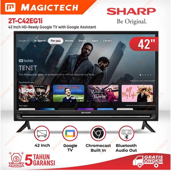 TV LED SHARP 42 Inch / 42" 2T-C42EG1i / 42EG1i SMART GOOGLE TV FHD