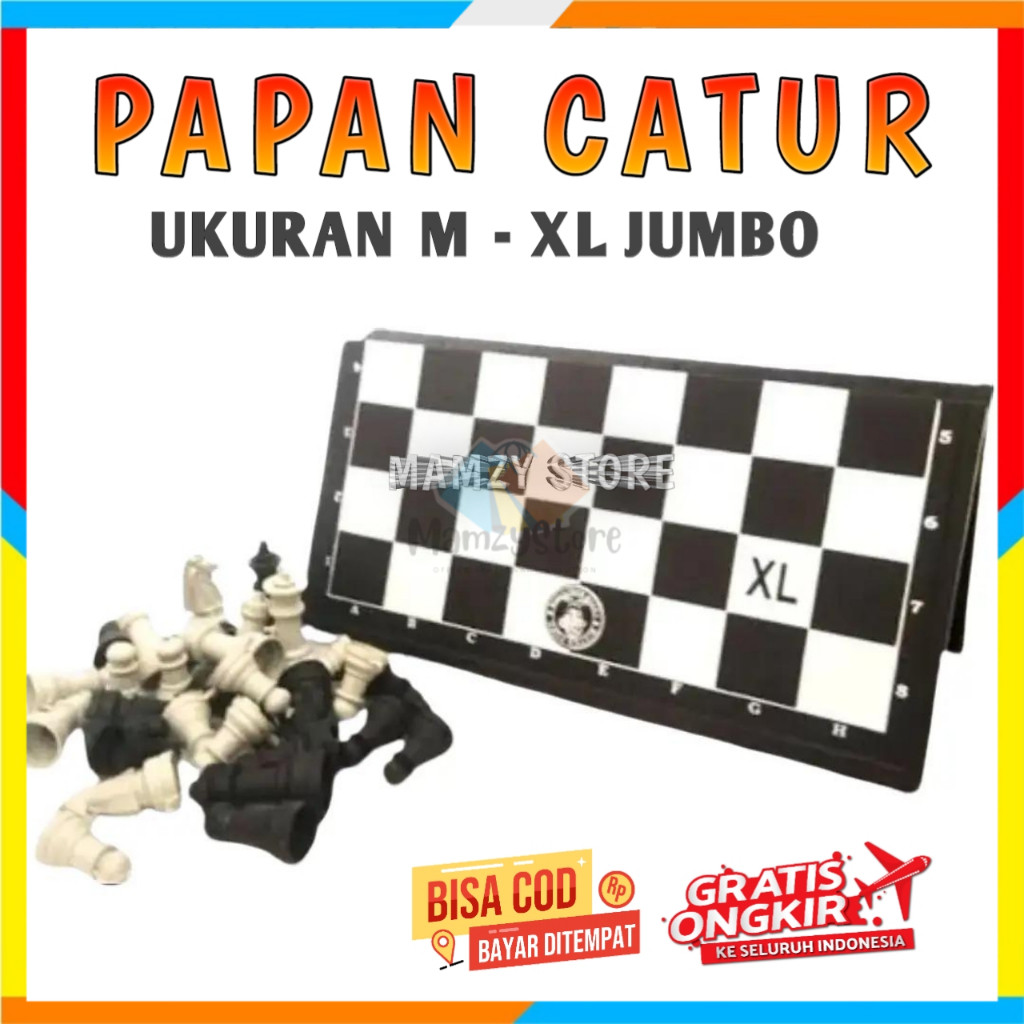 Papan Catur Plastik Ukuran Besar XL JUMBO - Chess Board Games PALING BESAR