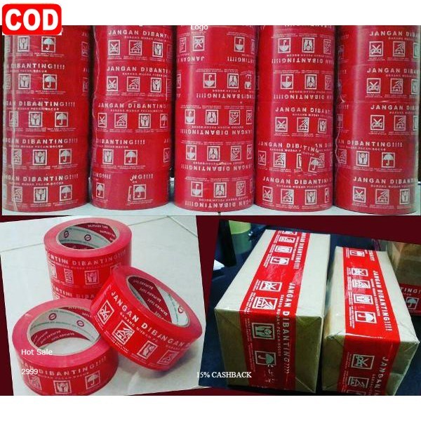 Lakban Fragile jangan di banting daimaru merah