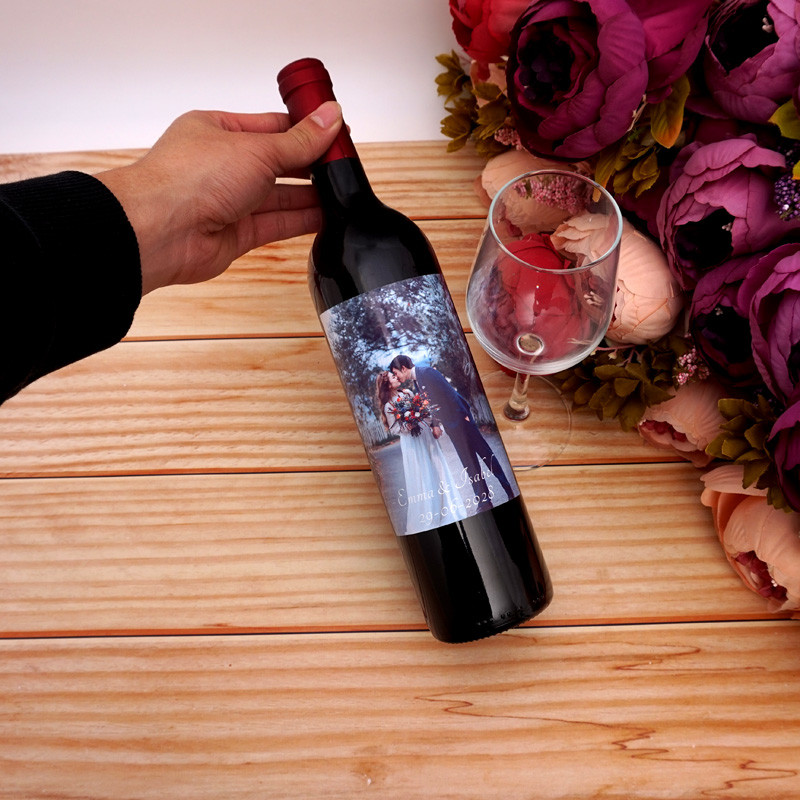 

20pcs Personalized Custom Couple Picture Name for Wine Bottle Labels Stickers Wine Wrappers DIY Bottle Birthday Party Decoration