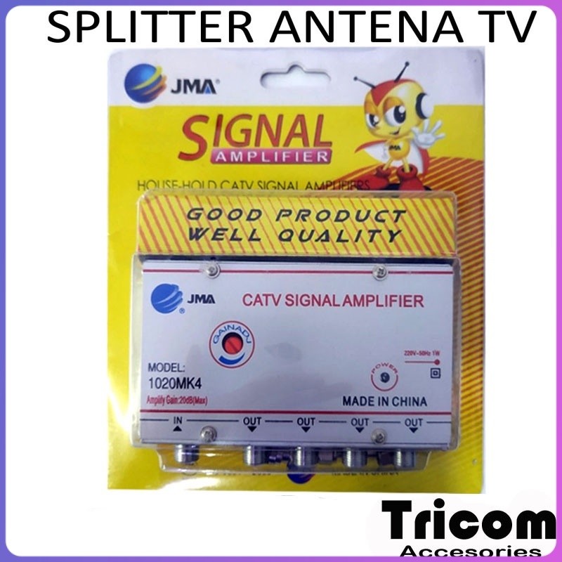 Splitter Booster Antena TV Cabang Antena Pararel CATV Signal Amplifier