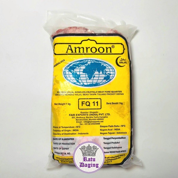 

Daging Kerbau Tanpa Tulang / FQ 11 / FQ Slice /Daging India @1kg - Packingan Baru 1kg