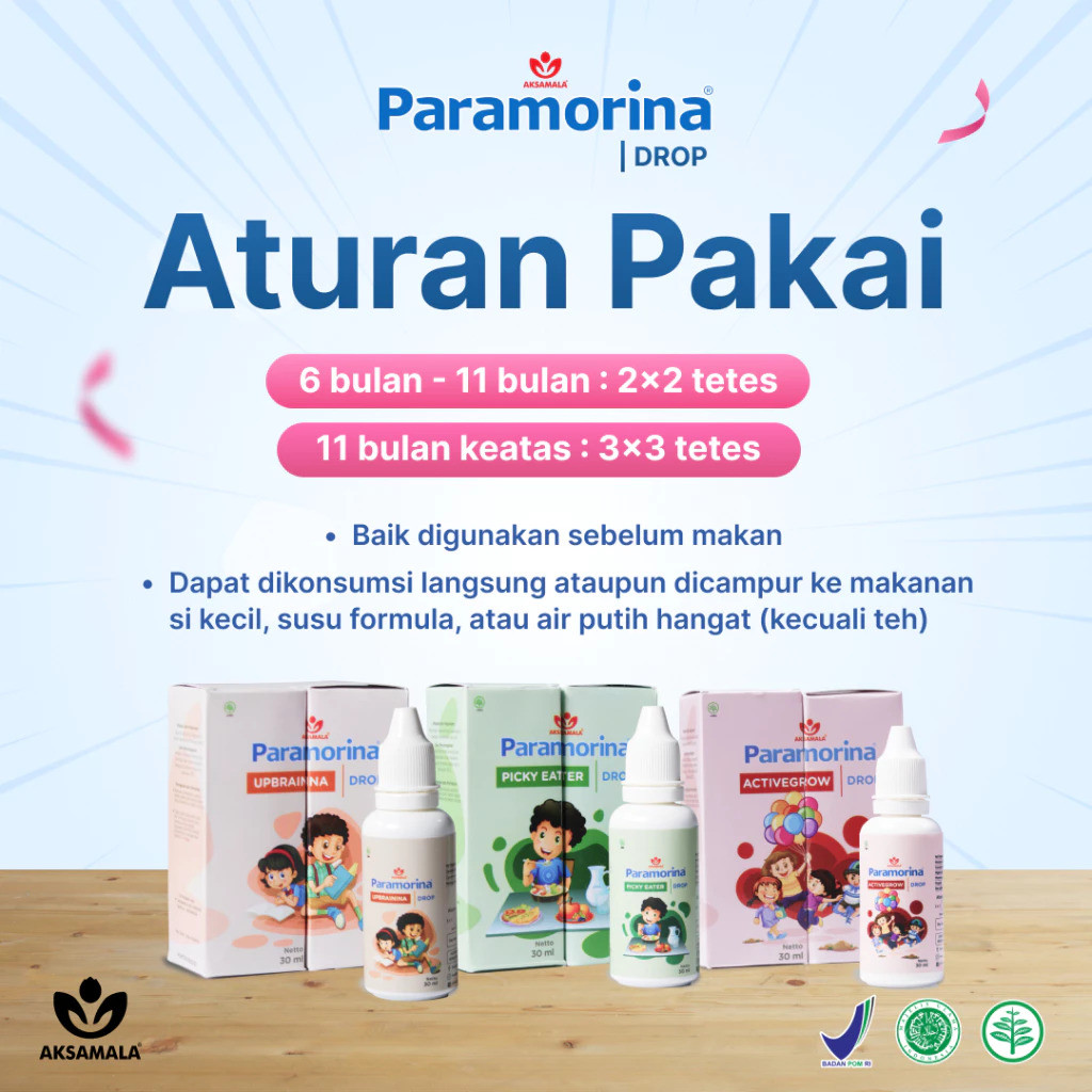 Paramorina Drop Tetes Vitamin Anak 6 bulan Tambah Nafsu Makan Solusi Terlambat Bicara Jalan