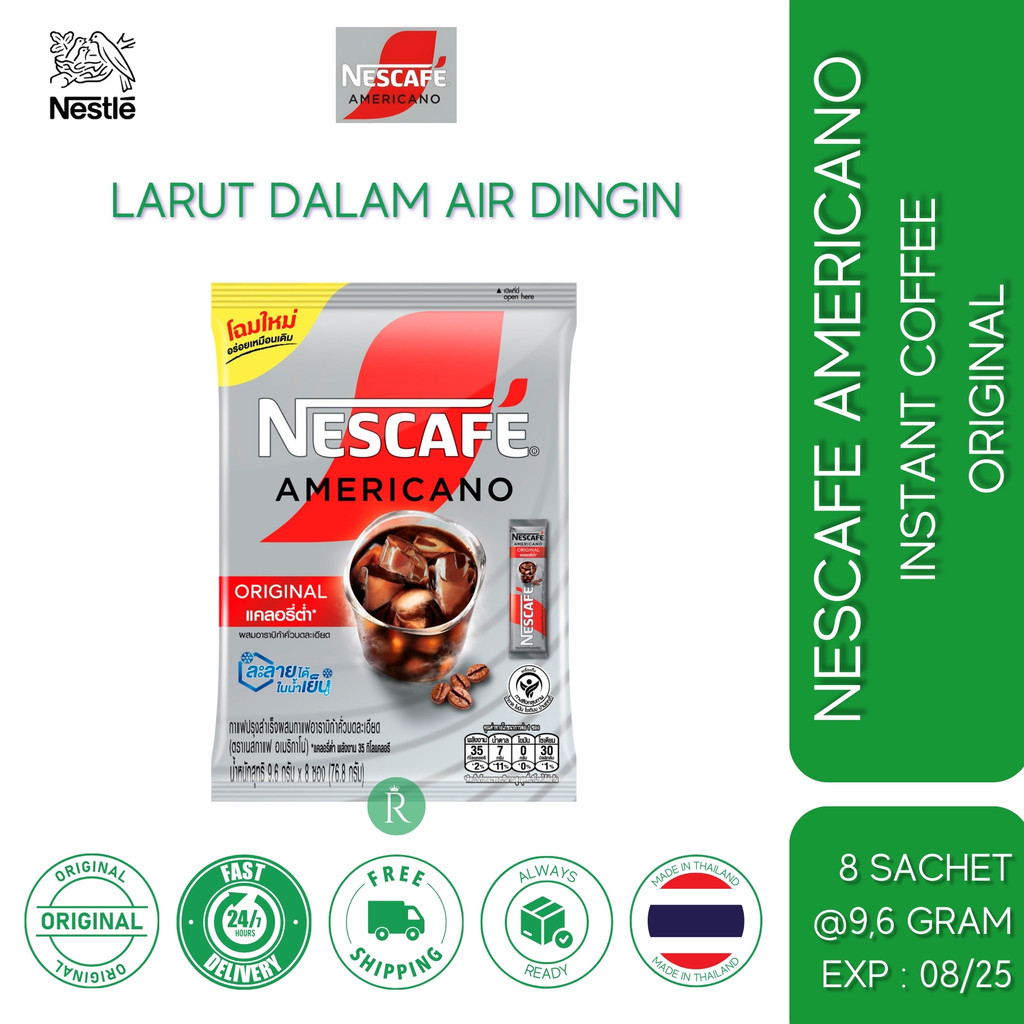 

Nestle Nescafe Americano Low Calories Pack Isi 8 Sachet Original Thailand Kopi Instan Instant Coffee Larut Dalam Air Dingin