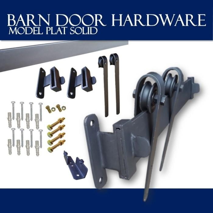 Rel Pintu Geser Industrial, Sliding Barn Door Hardware, Track Plat Set