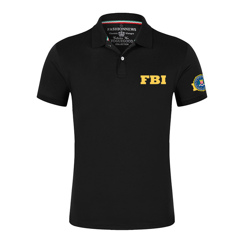 Harajuku 2024 FBI Men's Summer New Polo Shirt Short Sleeve Fashion Comfortable Casual Quick Drying T